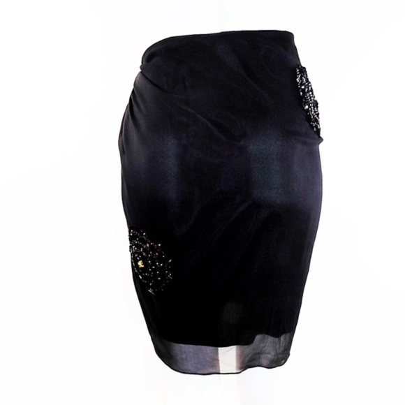 Pamela Dennis New York Couture Silk Beaded Skirt - Picture 4 of 7
